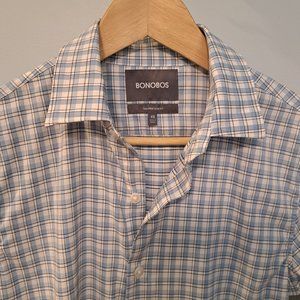 Bonobos Tailored Slim Fit XS men's long sleeve button down plaid shirt
